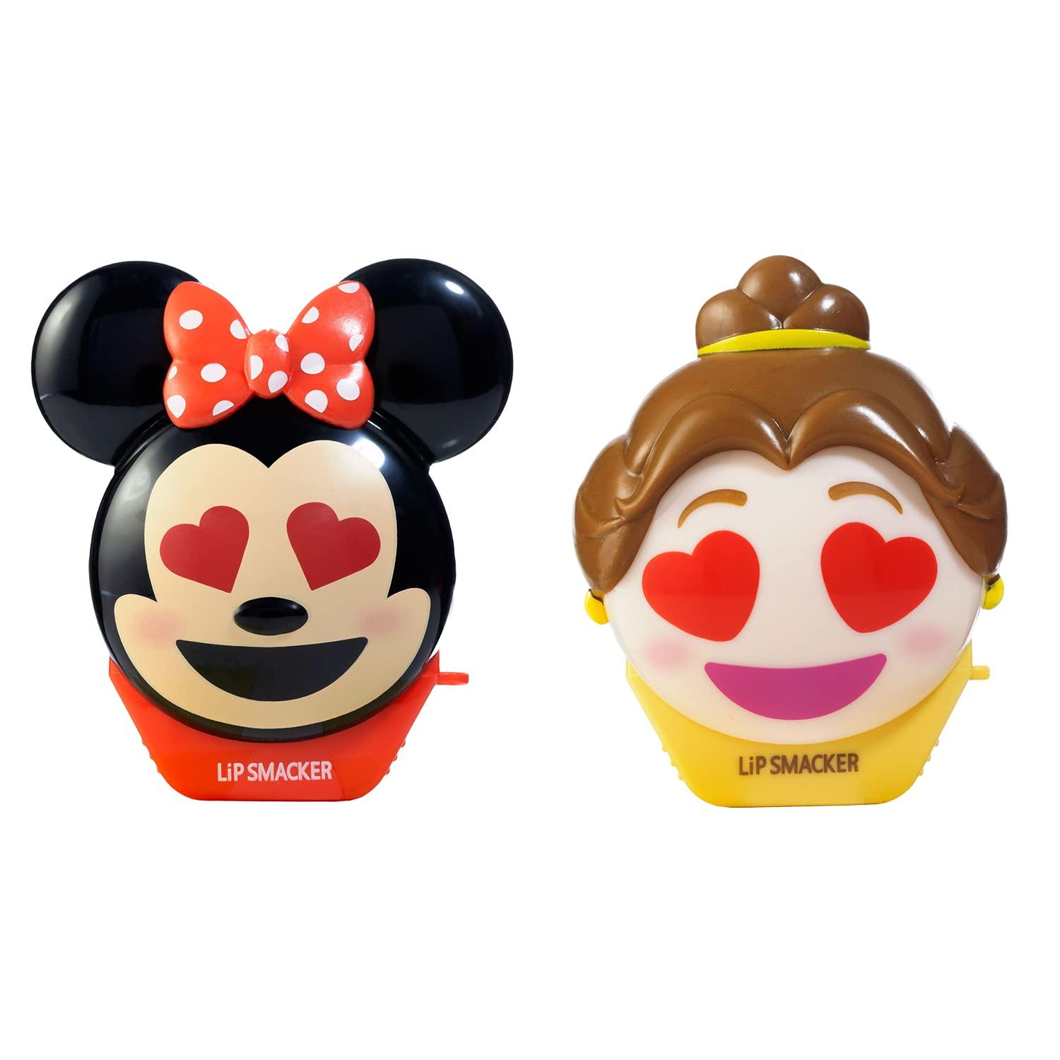 image:imageLip Smacker Disney Minnie Mouse and Beauty And The Beast Belle Emoji Lip Balm Duo Flavored Strawberry Lemonade Bownade 2 Pack