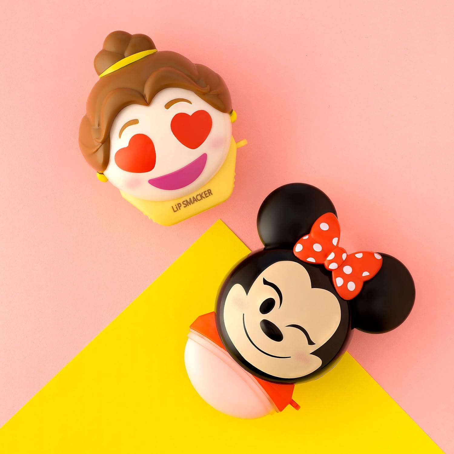 image:imageLip Smacker Disney Minnie Mouse and Beauty And The Beast Belle Emoji Lip Balm Duo Flavored Strawberry Lemonade Bownade 2 Pack