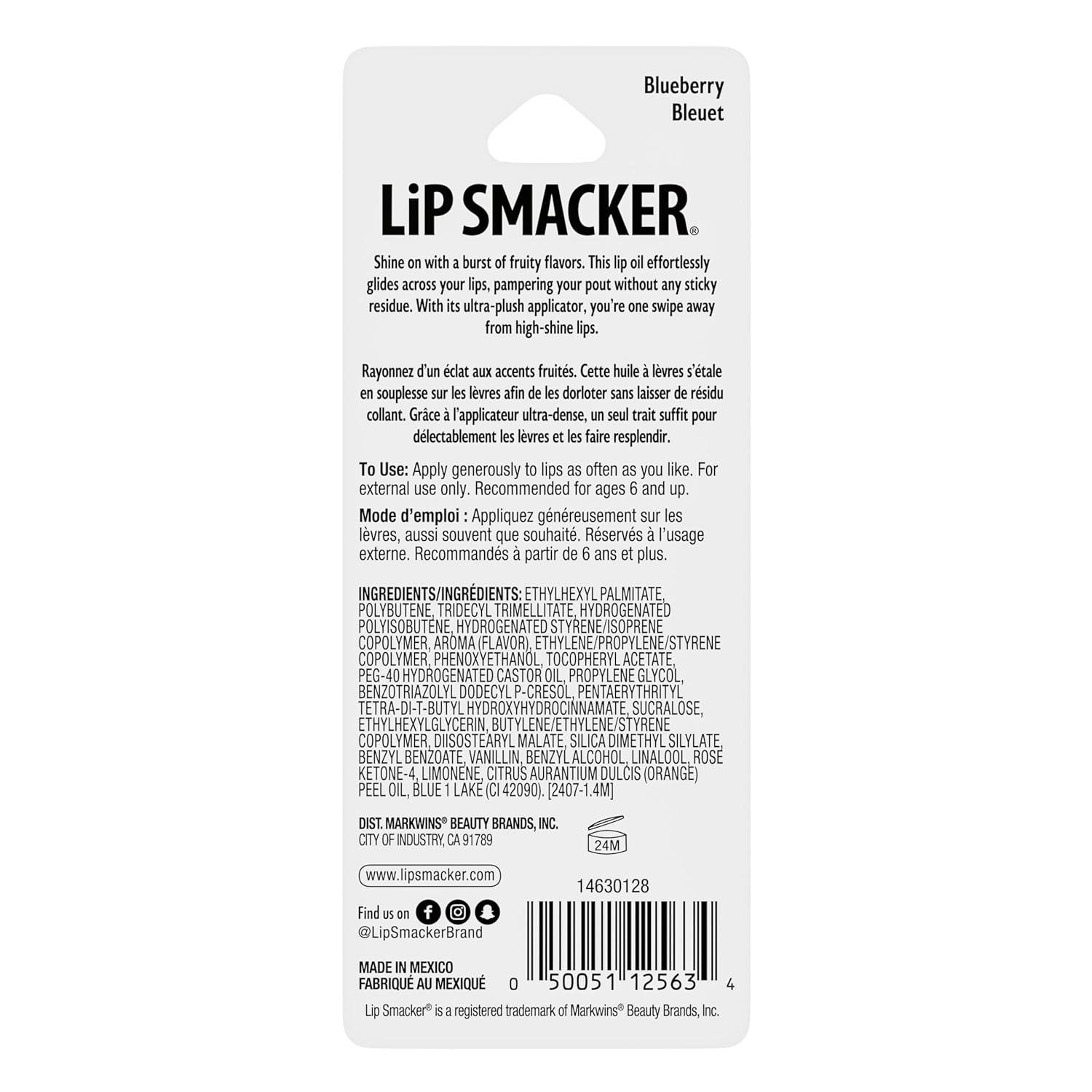 image:imageLip Smacker Fruit Glaze Lip Oil UltraHydrating amp Moisturizing with HighShine Finish Plush Applicator for Effortless Glide Delicious NonSticky Flavor GrapeBlueberry