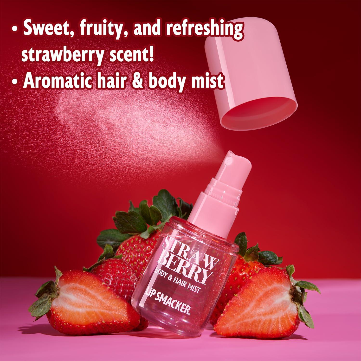 image:imageLip Smacker Hair amp Body Mist Refreshing Fruity Fragrance Scent Fun amp Giftable Mist for All Ages Irresistible Strawberry Aroma
