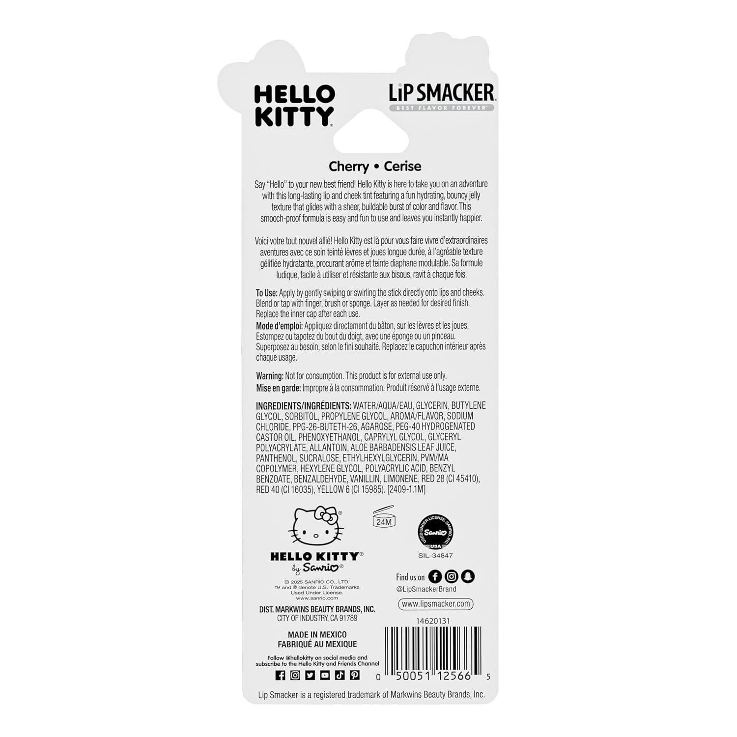 image:imageLip Smacker Hello Kitty So Jelly Lip amp Cheek Tint Moisturizing Sheer amp Buildable Color Fun Bouncy Jelly Texture Sweet Apple Flavor AppleCherry