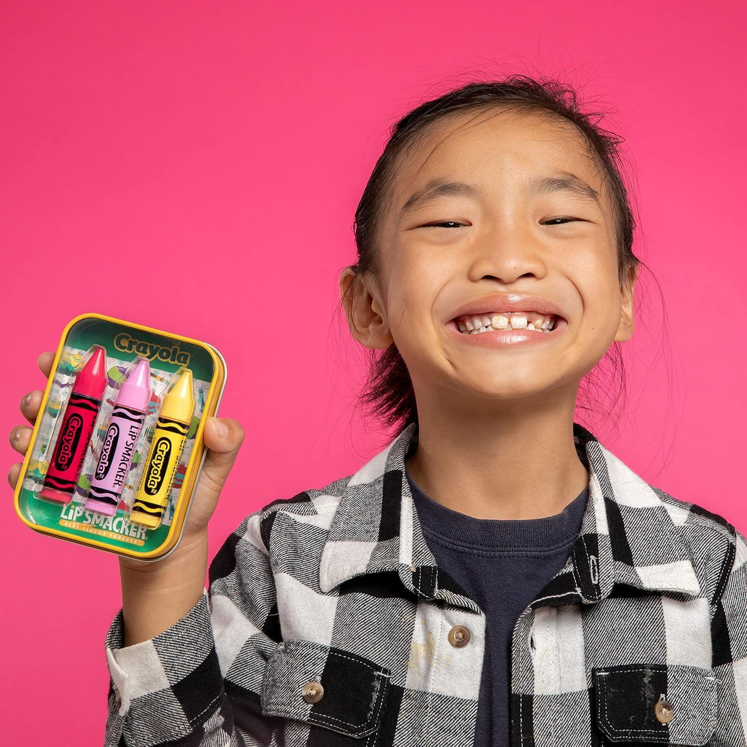 image:imageLip Smacker Holiday Christmas 3 pcs Flavored Lip Balm Tin Crayola Stocking Stuffer For Kids