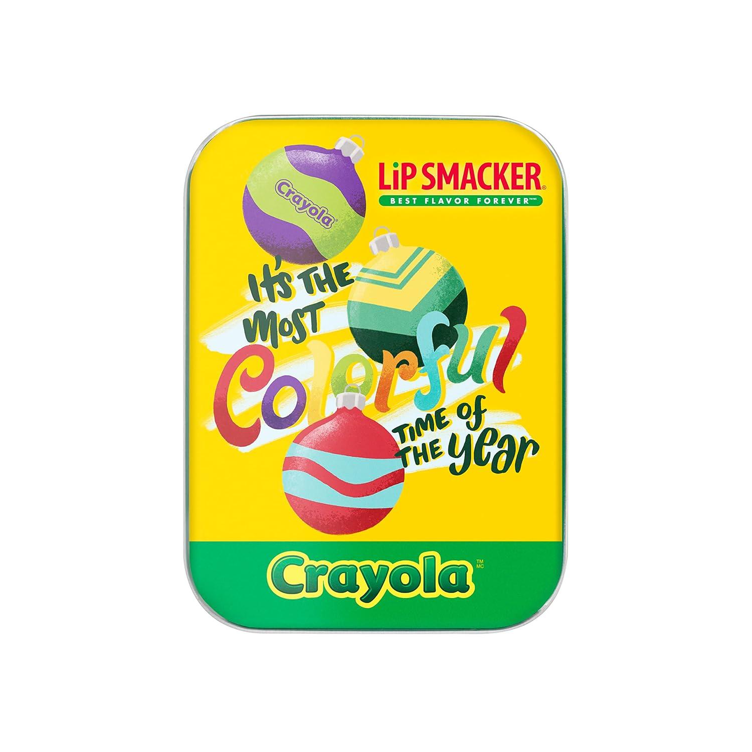 image:imageLip Smacker Holiday Christmas 3 pcs Flavored Lip Balm Tin Crayola Stocking Stuffer For Kids