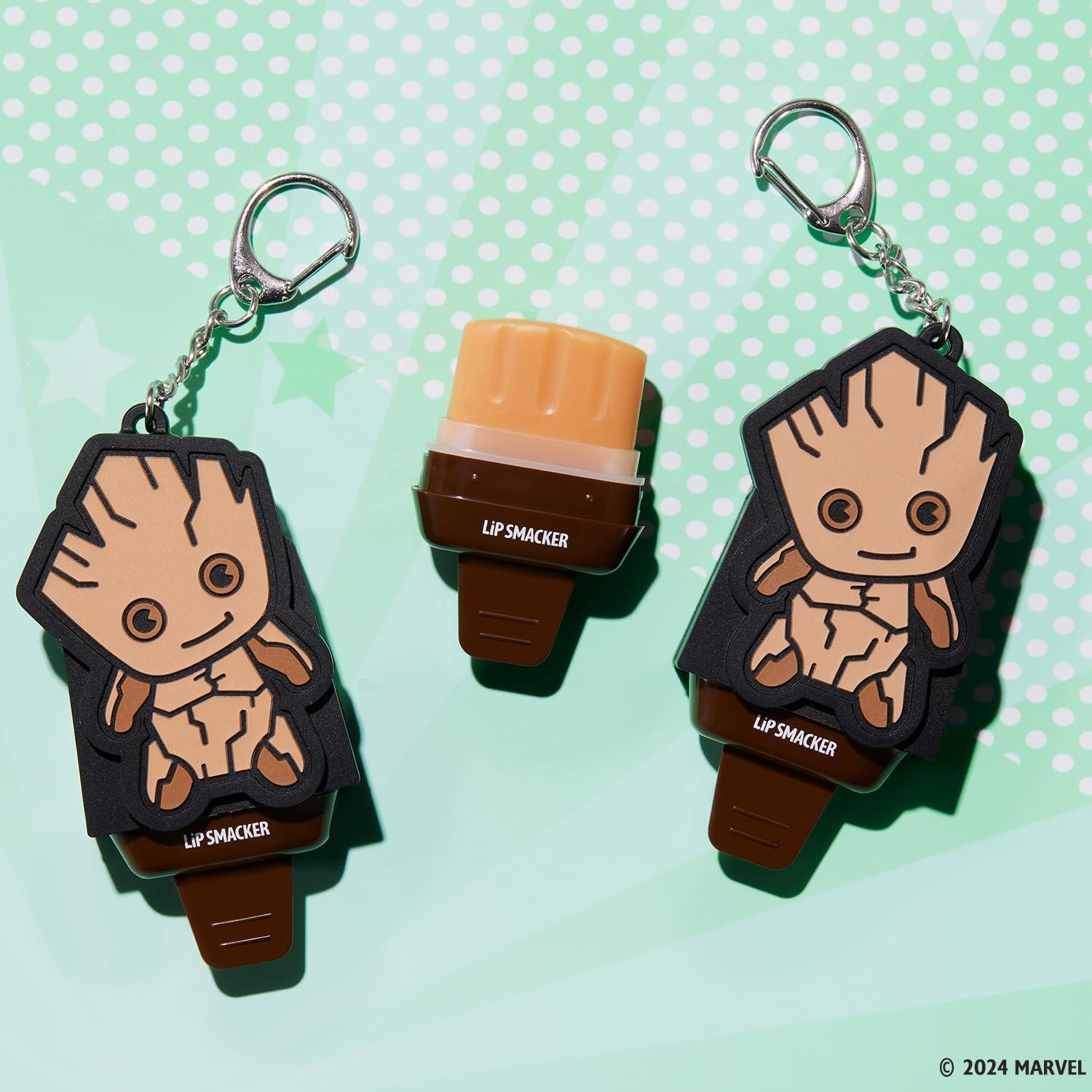 image:imageLip Smacker Marvel Guardians of the Galaxy Lippy Pals Clear amp Glossy Fun amp Giftable Cruelty Free Groot Beer KeychainGroot Beer Keychain