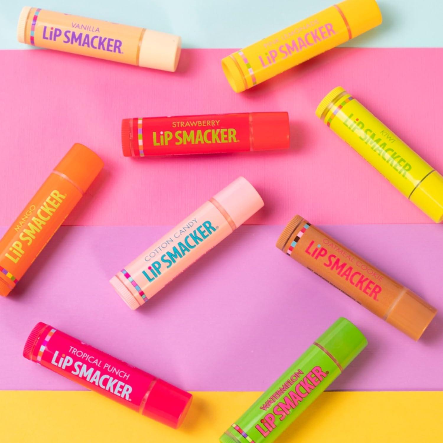 image:imageLip Smacker Marvel Guardians of the Galaxy Party Pack Hydrating Lip Balm Hydrating amp Protecting CrueltyFreeOatmeal Cookie Vanilla Mango Watermelon Tropical Punch Cotton Candy Kiwi Strawberry