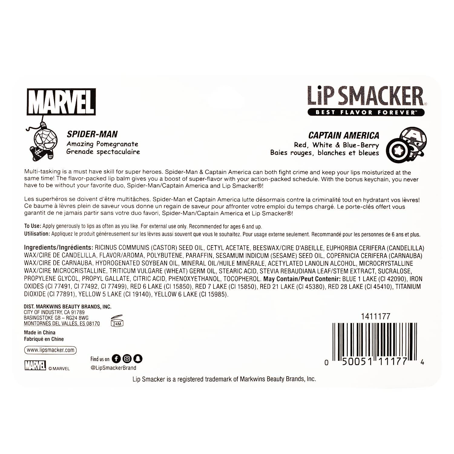 image:imageLip Smacker Marvel keychain lip balm for kids Spiderman amp Captain AmericaSpiderman Captain America