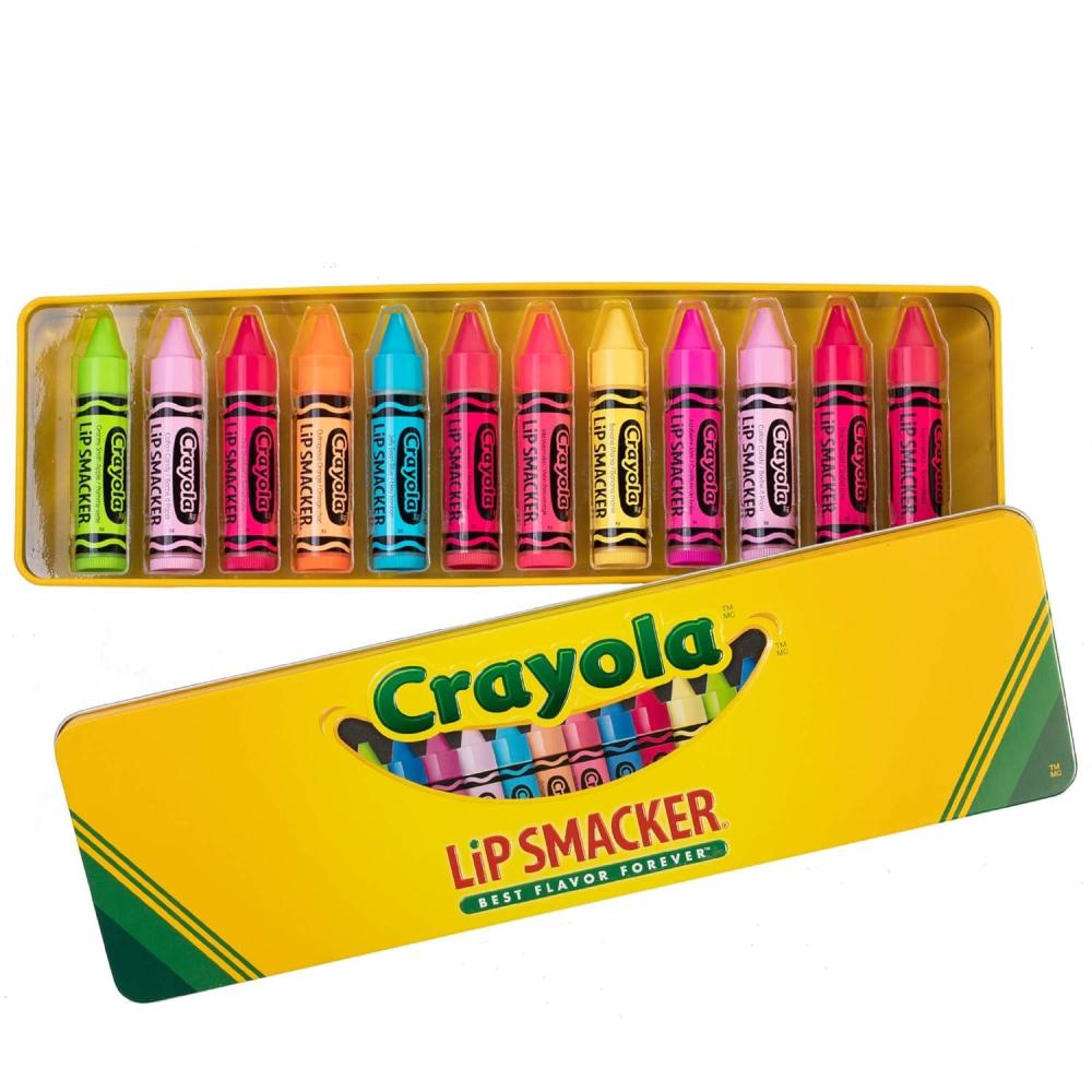 image:imageLip Smacker Crayola Flavored Lip Balm Collectors Tin Flavor Vault Dry Lips For Kids Men Women Stocking Stuffer Christmas Gift Set of 12