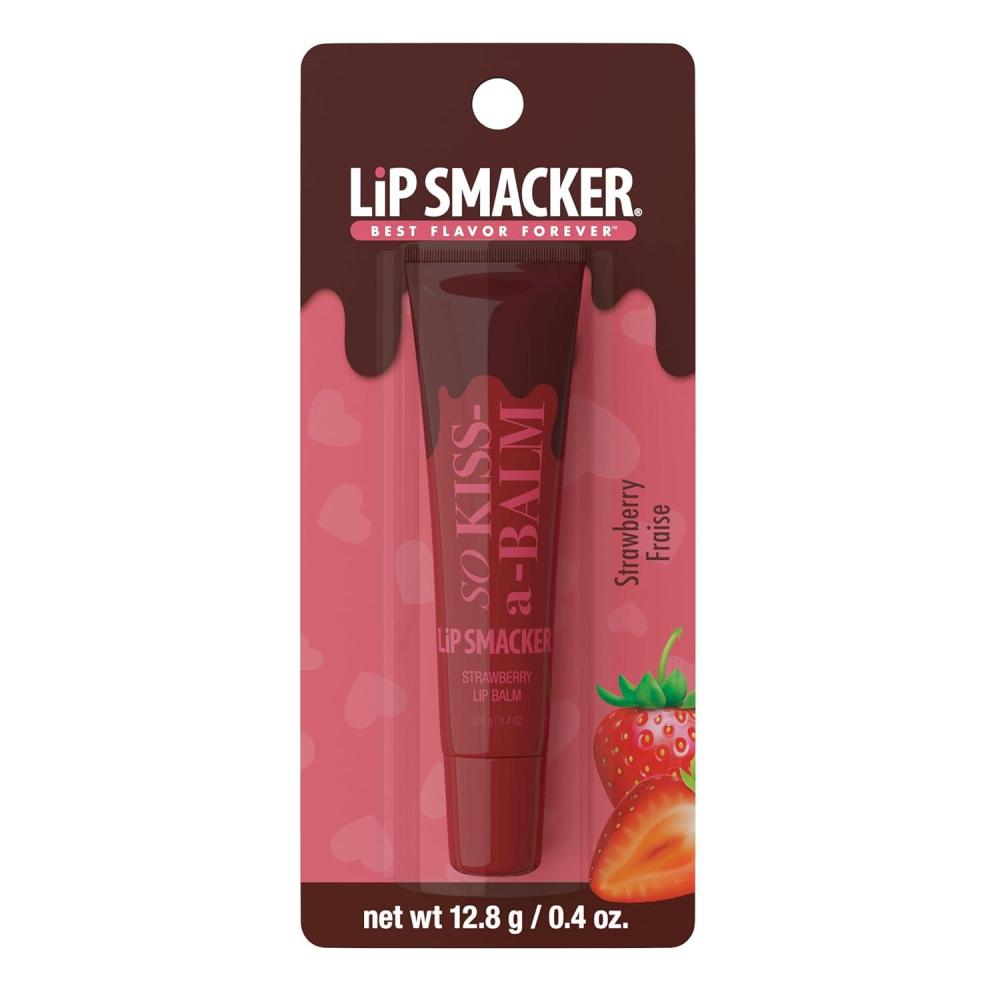 image:imageLip Smacker So KissABalm Delightfully Sweet amp Fruity Lip Balm Moisturizing amp Hydrating with a Sheer Glossy Finish Fun amp Collectible Lip Care Strawberry