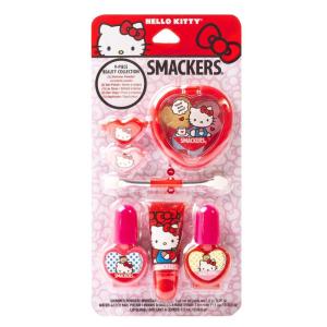 Lip Smacker 9-Piece Beauty Collection Set, Mermaid-Themed Makeup, Includes Lip Balms, Glosses, and Nail Polishes, Fun Flavors, Cruelty-Free & Vegan(Sanrio Hello Kitty Makeup Set)