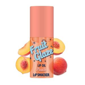 Lip Smacker Fruit Glaze Lip Oil, Ultra-Hydrating & Moisturizing with High-Shine Finish, Plush Applicator for Effortless Glide, Delicious Non-Sticky Flavor – Grape(Peach)