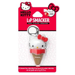 Lip Smacker Hello Kitty Lip Balm, Peach Gummy Flavored Moisturizing, Smoothing Soft Shine, Hydrating & Protecting Fun Tasty Flavors, Cruelty-Free – Positively Peach(Ice Cream)