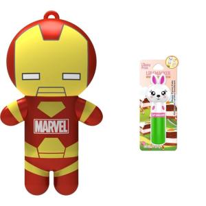 Lip Smacker Marvel, keychain, lip balm for kids – Spiderman & Captain America(Iron Man+ Hoppy Carrot Cake)