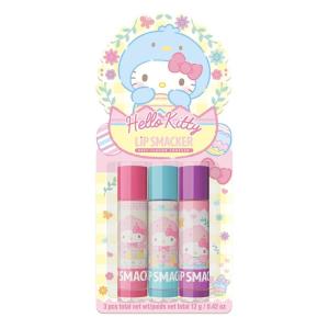 Lip Smacker Nostalgia Lip Balm Trio Tin, Original & Best Flavors, Grape, Lemon, and Strawberry, Moisturizing & Hydrating Lip Care, Clear Glossy Finish, Fun & Collectible Gift Set for All Ages(Guava  Raspberry  & Cherry)