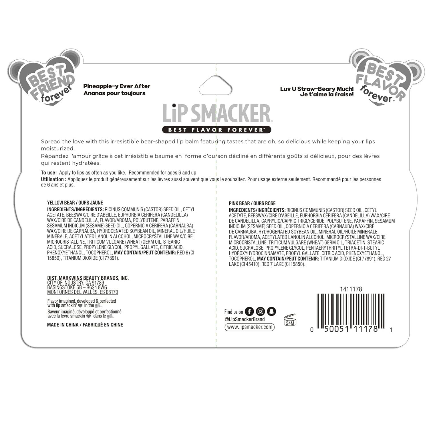 image:imageLip Smacker Sugar Bear Lip Balm Grapeful4ULuv U StrawBeary Much Pineappley Ever After