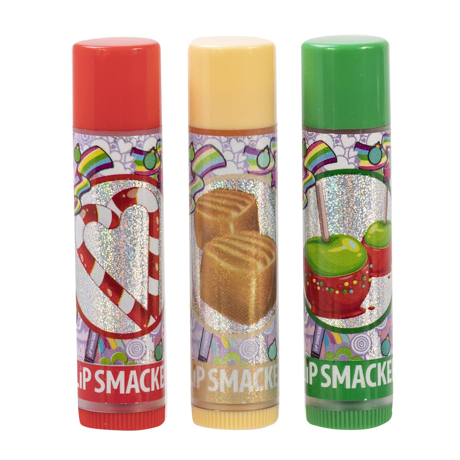 image:imageLip Smacker Holiday Lip Balm Trio Tin Gingerbread Cookie Sprinkle Cookie amp Oatmeal Cookie Festive Flavored Lip Balms Moisturizing Holiday Gift SetCandy Cane Caramel Candy Apple