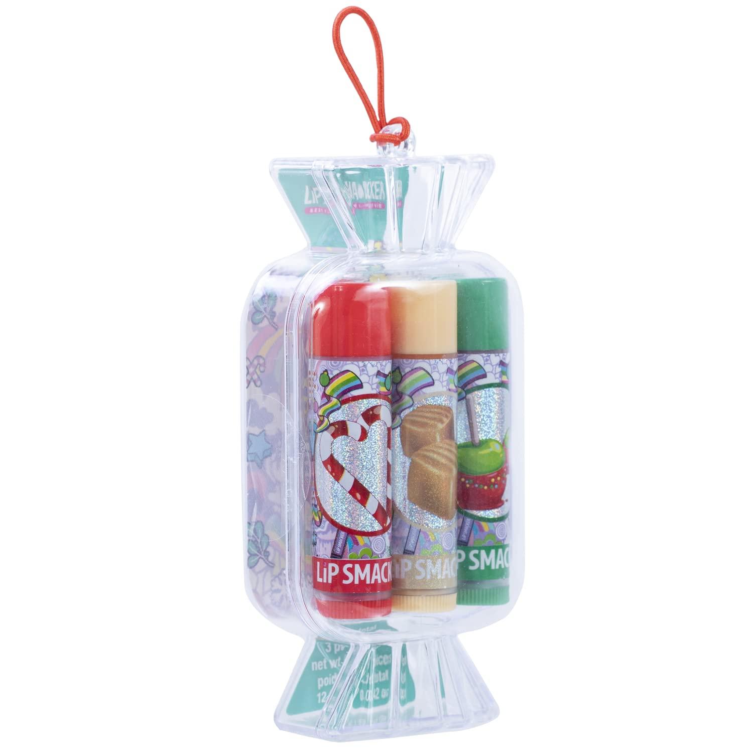 image:imageLip Smacker Holiday Lip Balm Trio Tin Gingerbread Cookie Sprinkle Cookie amp Oatmeal Cookie Festive Flavored Lip Balms Moisturizing Holiday Gift SetCandy Cane Caramel Candy Apple