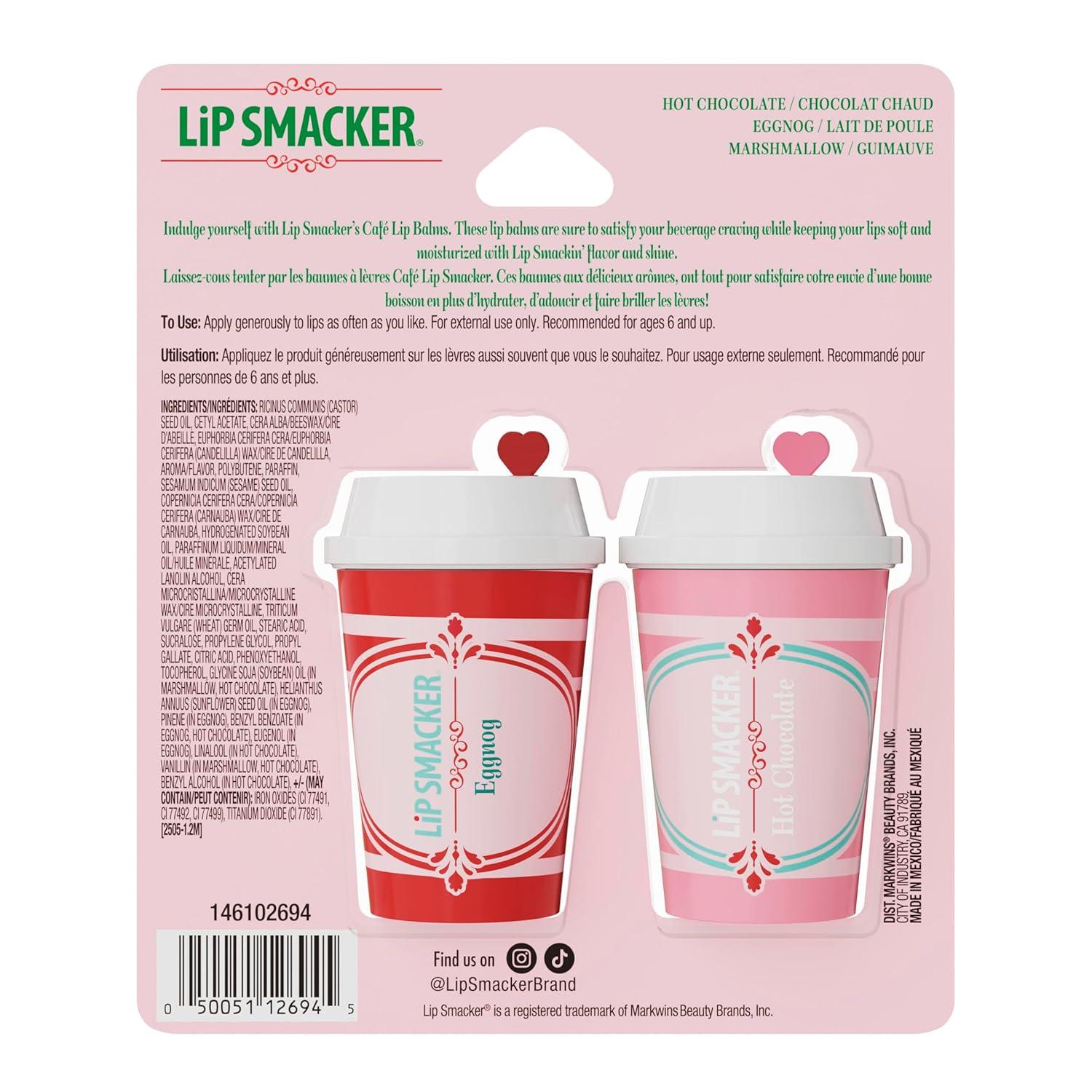 image:imageLip Smacker Holiday Lip Balm Trio Tin Gingerbread Cookie Sprinkle Cookie amp Oatmeal Cookie Festive Flavored Lip Balms Moisturizing Holiday Gift SetEggnog Hot Chocolate Marshmallow