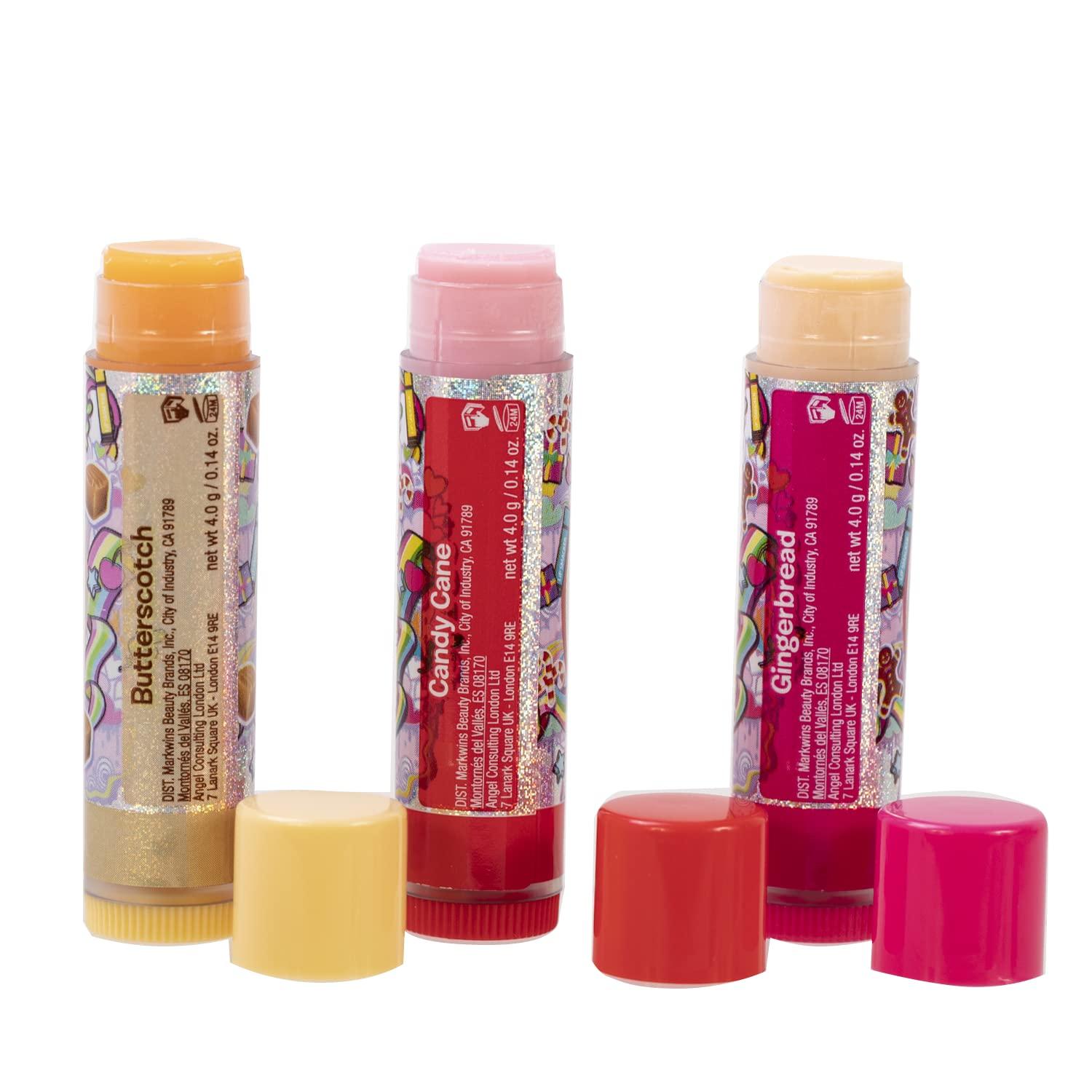 image:imageLip Smacker Holiday Lip Balm Trio Tin Gingerbread Cookie Sprinkle Cookie amp Oatmeal Cookie Festive Flavored Lip Balms Moisturizing Holiday Gift SetGingerbread Candy Cane Caramel