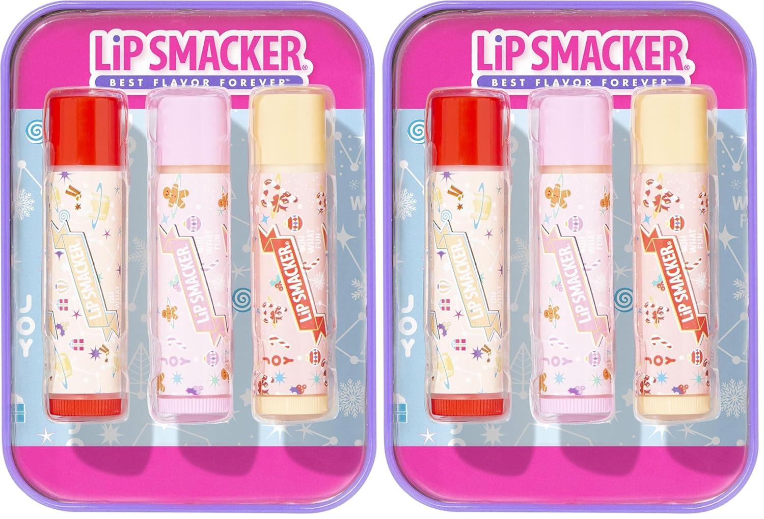image:imageLip Smacker Holiday Lip Balm Trio Tin Gingerbread Cookie Sprinkle Cookie amp Oatmeal Cookie Festive Flavored Lip Balms Moisturizing Holiday Gift SetHoliday Christmas