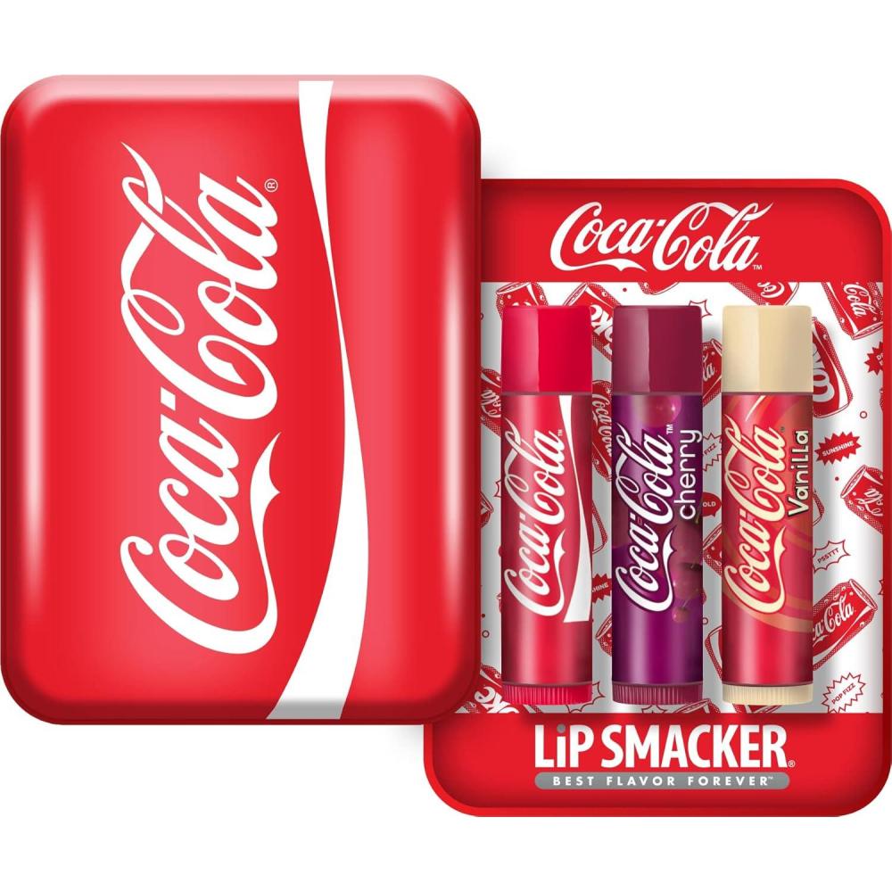 image:imageLip Smacker Holiday Lip Balm Trio Tin Gingerbread Cookie Sprinkle Cookie amp Oatmeal Cookie Festive Flavored Lip Balms Moisturizing Holiday Gift SetClassic Coke Cherry Coke Vanilla Coke