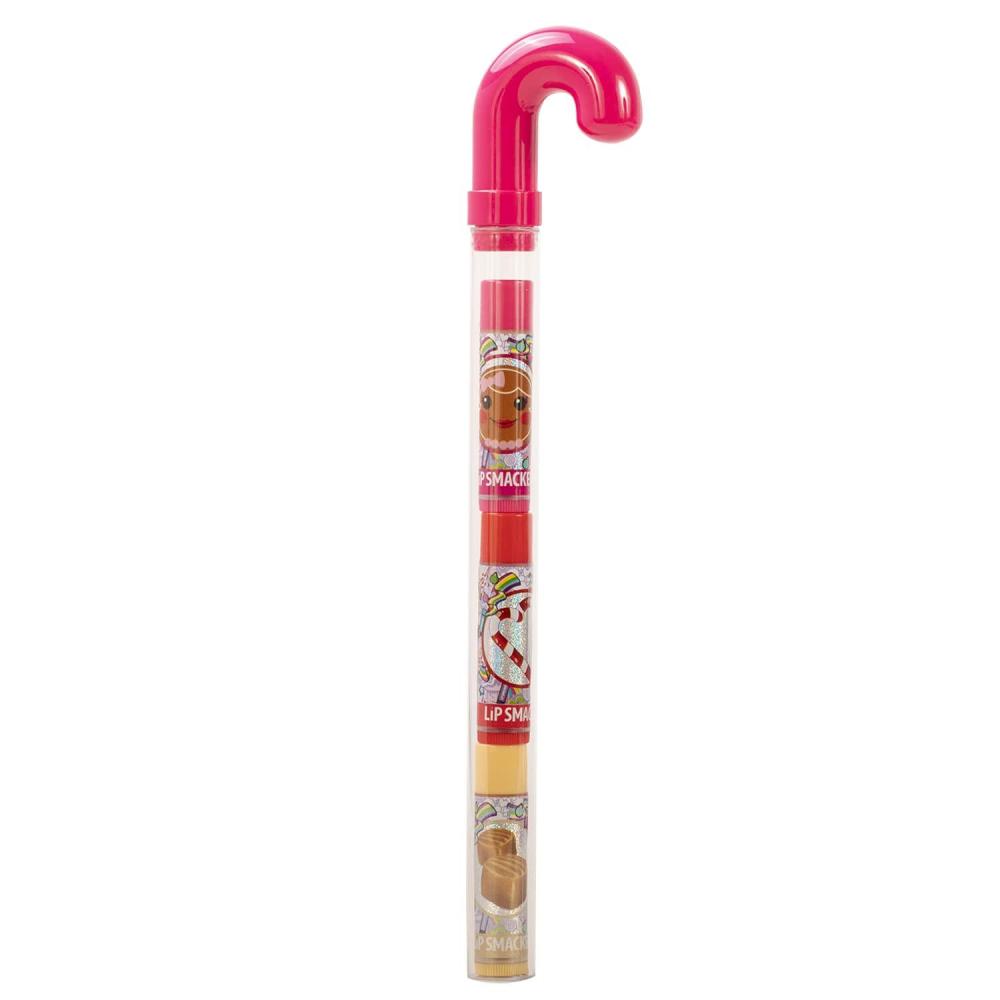 image:imageLip Smacker Holiday Lip Balm Trio Tin Gingerbread Cookie Sprinkle Cookie amp Oatmeal Cookie Festive Flavored Lip Balms Moisturizing Holiday Gift SetGingerbread Candy Cane Caramel