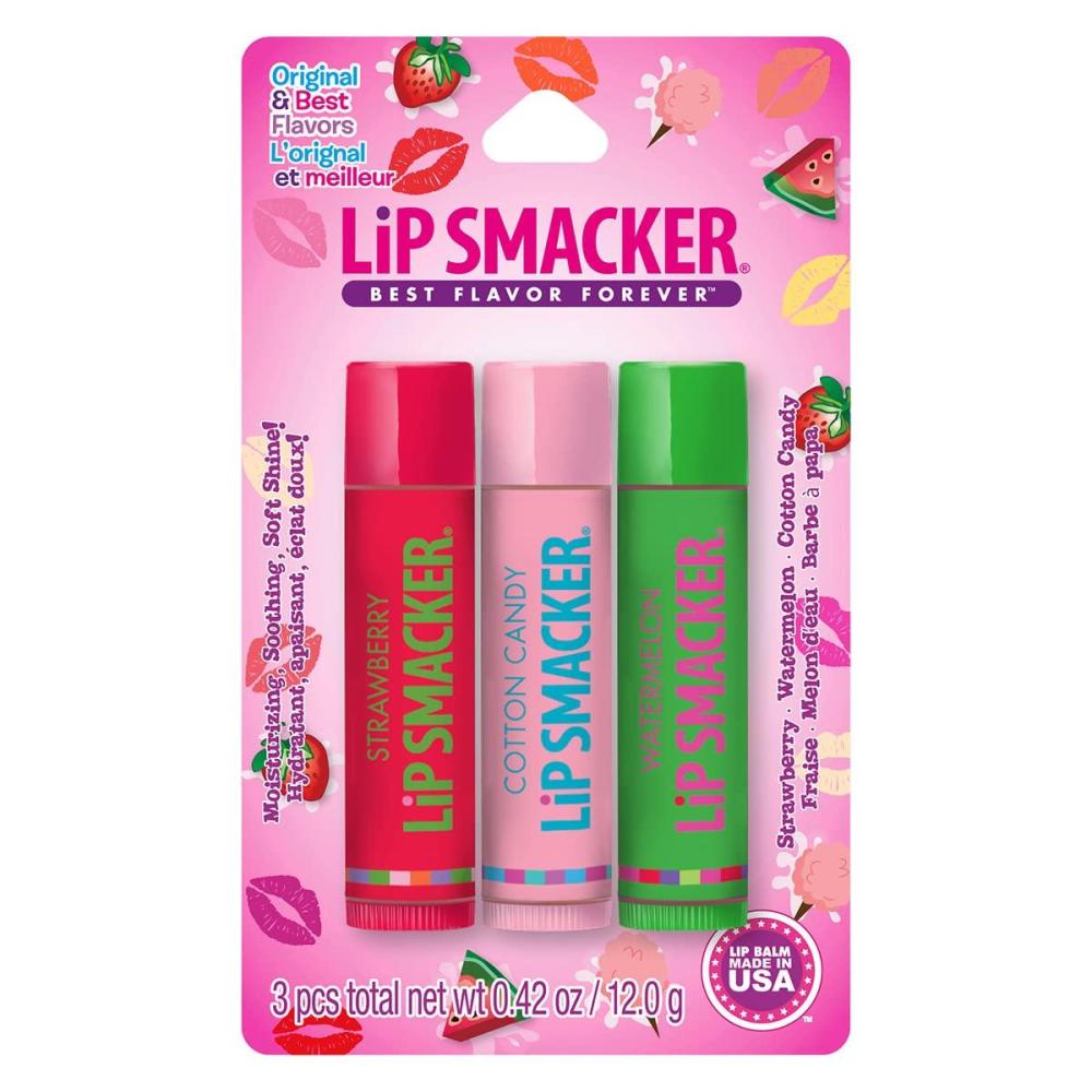 image:imageLip Smacker Holiday Lip Balm Trio Tin  Gingerbread Cookie Sprinkle Cookie amp Oatmeal Cookie Festive Flavored Lip Balms Moisturizing Holiday Gift SetStrawberry  Cotton Candy  Watermelon