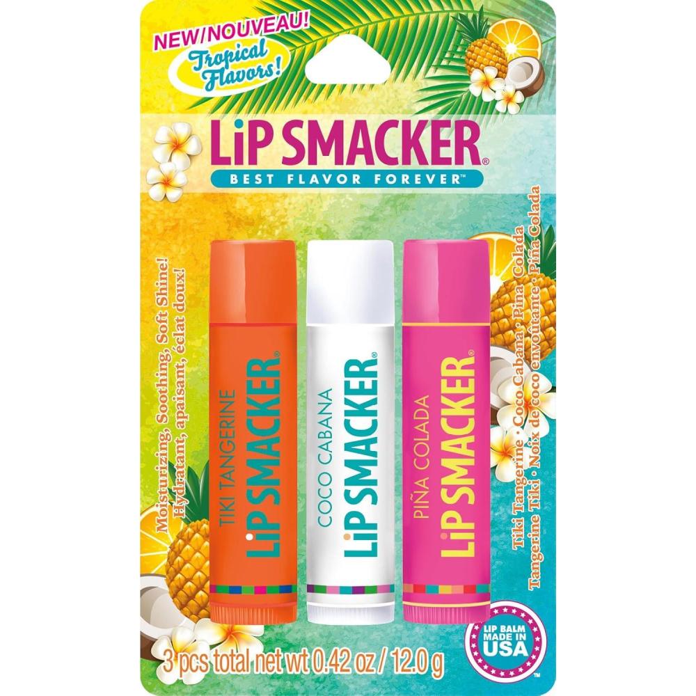 image:imageLip Smacker Holiday Lip Balm Trio Tin  Gingerbread Cookie Sprinkle Cookie amp Oatmeal Cookie Festive Flavored Lip Balms Moisturizing Holiday Gift SetTangerine  Coconut  Pina Colada