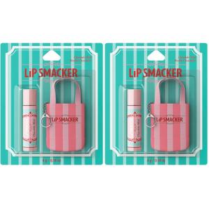 Lip Smacker Holiday Getaway Lip Balm + Mini Tote Keychain, Moisturizing Lip Care, Fun Collectible Gift & Stocking Stuffer – Chocolate Mint Flavor(1 Count (Pack of 2))