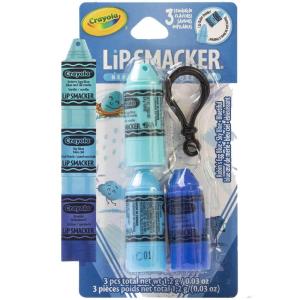 Lip Smacker Holiday Lip Balm Trio Tin – Gingerbread Cookie, Sprinkle Cookie & Oatmeal Cookie, Festive Flavored Lip Balms, Moisturizing Holiday Gift Set(Blues)
