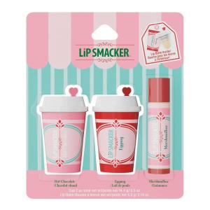 Lip Smacker Holiday Lip Balm Trio Tin – Gingerbread Cookie, Sprinkle Cookie & Oatmeal Cookie, Festive Flavored Lip Balms, Moisturizing Holiday Gift Set(Eggnog  Hot Chocolate  Marshmallow)