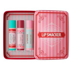 Lip Smacker Holiday Lip Balm Trio Tin – Gingerbread Cookie, Sprinkle Cookie & Oatmeal Cookie, Festive Flavored Lip Balms, Moisturizing Holiday Gift Set(cookie)