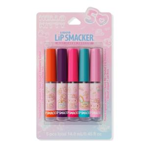Lip Smacker Hello Kitty 50th Anniversary 5-Piece Liquid Lip Party Pack Gloss Set – Super Sweet Flavors, Moisturizing, Sweet Silky Smooth Gliding Application, Perfect for Gifting