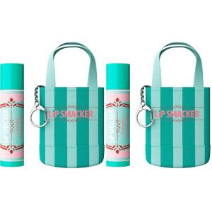 Lip Smacker Holiday Getaway Lip Balm + Mini Tote Keychain, Moisturizing Lip Care, Fun Collectible Gift & Stocking Stuffer – Creamy Peppermint(1 Count (Pack of 2))