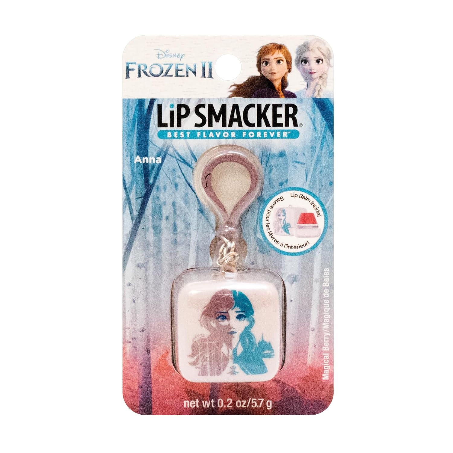 image:imageLip Smacker Disney Frozen II Anna Cube Flavored Lip Balm Keychain Anna Magical Berry Clear For Kids