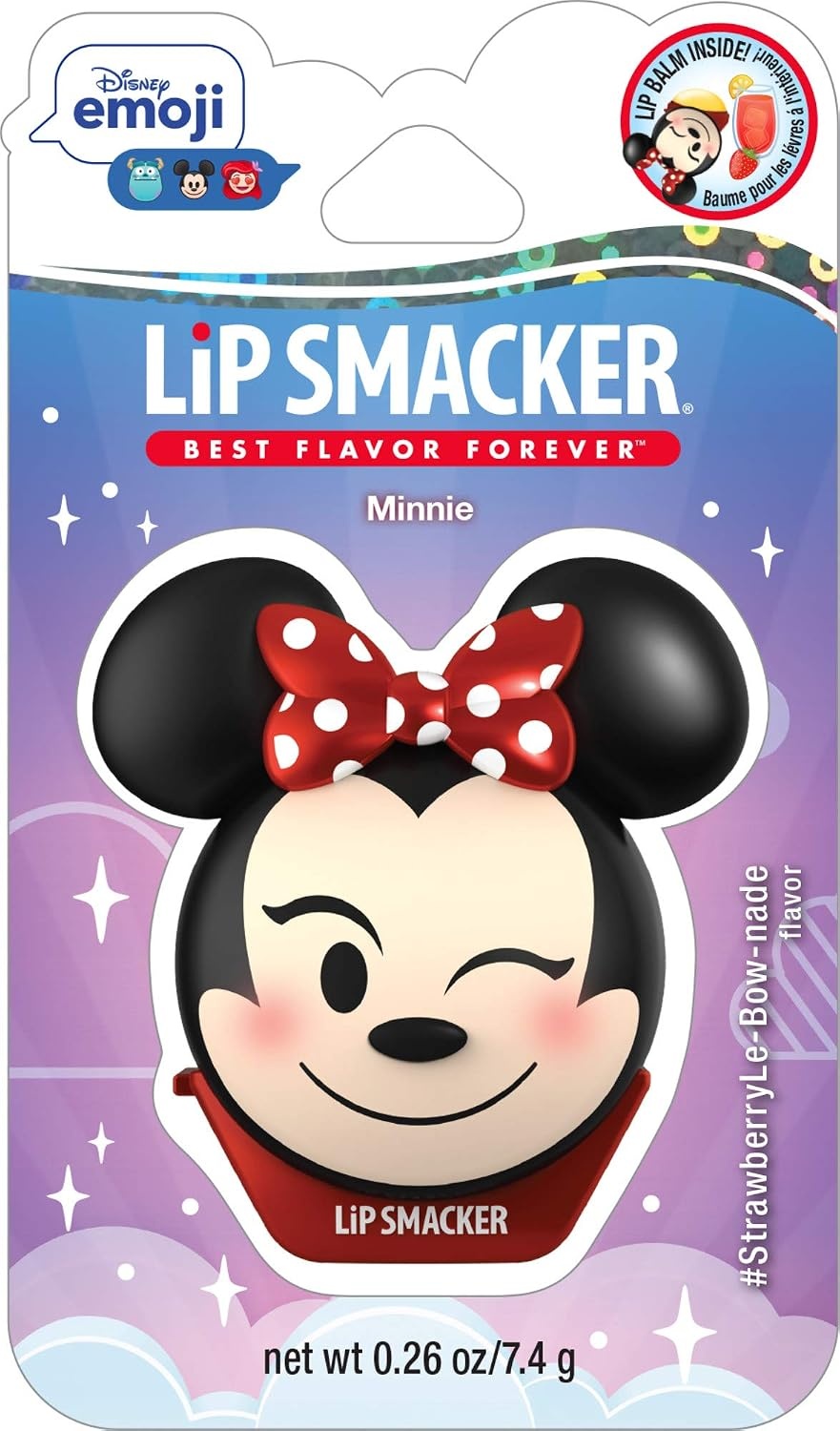 image:imageLip Smacker Disney Minnie Mouse Emoji Lip Balm Strawberry Lemonade Flavored Clear For Kids Pack of 2Strawberry Lemonade